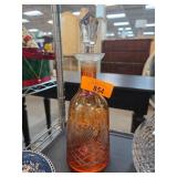 Amber-Colored Glass Decanter with Stopper