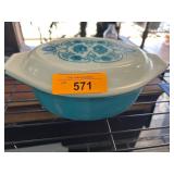 Pyrex Blue and White Covered Casserole Dish