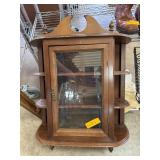 Wooden Wall-Mounted Curio Cabinet With Glass Door