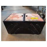 Black Wooden Expandable Sewing Box