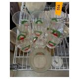 Eight Holiday-Themed Glass Tumblers