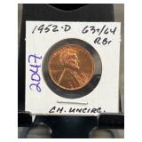 1952-D Lincoln Wheat Penny CH. UNCIRC.
