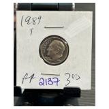 1989 Roosevelt Dime in Protective Holder