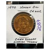 1970 Husky Oil Chief Joseph Token