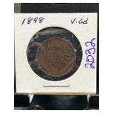 1898 Indian Head Cent in Protective Holder