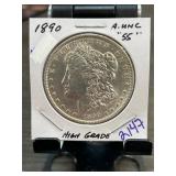 1890 Morgan Silver Dollar, High Grade