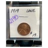 1919 Uncirculated Lincoln Wheat Cent