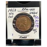 1953-S/S Lincoln Wheat Cent RPM-001ï¿½