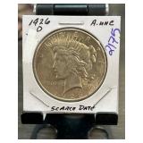 1926-D Peace Dollar, AU Condition