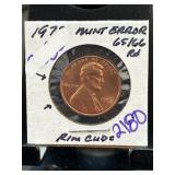1972 Lincoln Cent Mint Error Coin