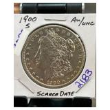 1900-S Morgan Silver Dollar in AU/UNC Condition