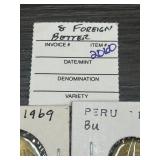 8 Foreign Coins, Peru, Pakistan, Paraguay