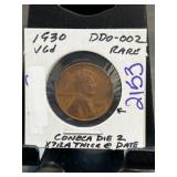 1930 Lincoln Wheat Cent DDO-002 Rare
