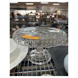 Glass Pedestal Cake Stand with Decorative Edge