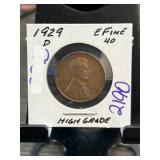 1929 D Lincoln Wheat Cent EF 40