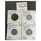 4 East German Coins in Collectible Holders