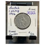 1946 Austria 1 Shilling Coin in AU Condition