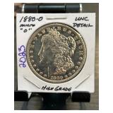 1880-O Morgan Dollar with Micro O Mark