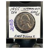1955-D/S Jefferson Nickel in Graded Holder