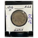 1916-D Buffalo Nickel in Display Holder