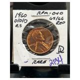 1960-D/D/DÂLincoln Cent RPM-040 in Red Condition