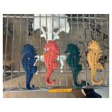 Four Cast Iron Seahorse Hooks