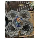 Silver-Rosepetal Bowls with Glass Accents