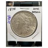 1879 Morgan Silver Dollar, UNC Detail