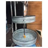 Two-Tiered Galvanized Metal Display Stand