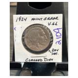 1924 Mint Error Buffalo Nickel Coin