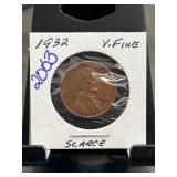 1932 Lincoln Wheat Penny, Very Fine