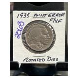 1935 Buffalo Nickel With Mint Error
