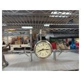 Chrome Airplane Desk Clock Decor