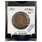1911 Lincoln Wheat Cent EF/AU Grade