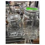 Two Italian Glass Storage Jars