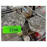 Glass Flower Frog Lot with Two Pieces