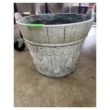 Decorative Planter with Welcome Motif
