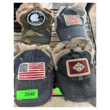 Four Distressed Baseball Caps