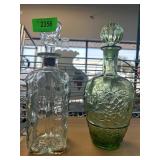 Two Glass Decanters with Stoppers