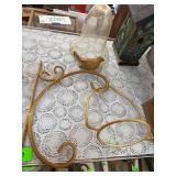 Decorative Gold-Tone Hanging Bird Feeder