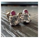 Sterling Silver Earrings with Gemstone Accents