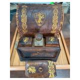 Antique c. 1850-1900 Gilt Leather Writing Slope