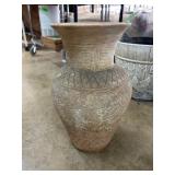 Carved Pottery Vase With Decorative Patterns