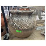 Rustic Ceramic Round-Patterned Planter
