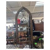 Arched Wooden and Metal Wall Shelf