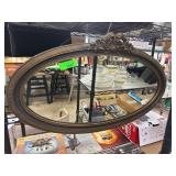 Ornate Oval Wall Mirror with Floral Details