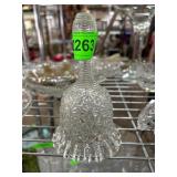 Pressed Glass Hand Bell with Star Pattern