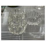 Three Clear Glass Napkin Rings