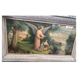 Framed Artwork Depicting Angel With Children