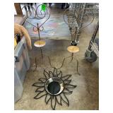 Metal Accent Chairs and Sunburst Mirror